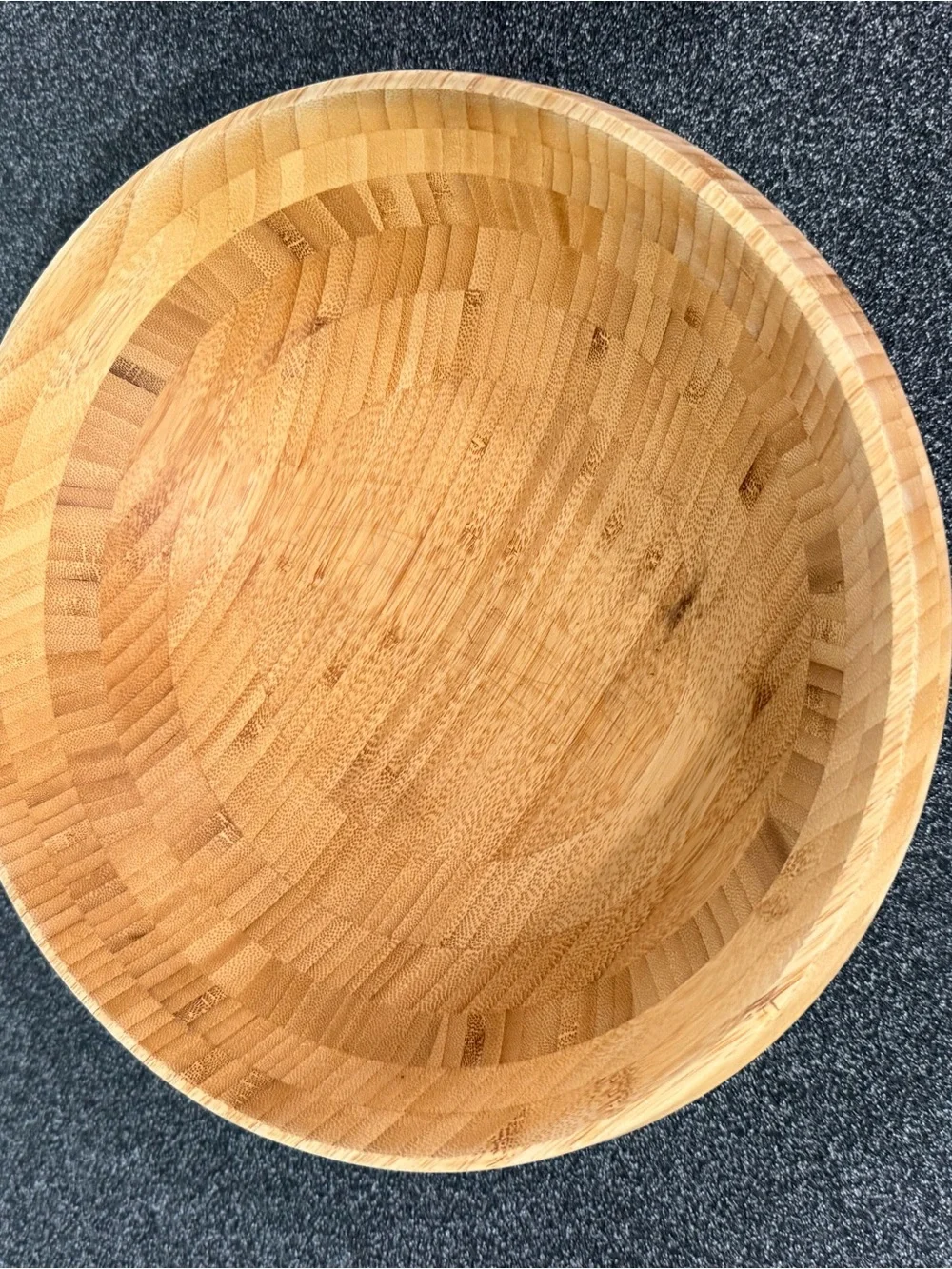 Natural Bamboo Serving Bowl - Eco-Friendly Tan Wood